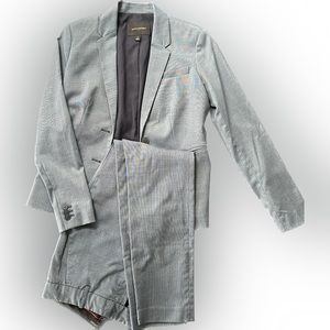 Banana Republic Blue/Grey suit set jacket size 0, pants size 2